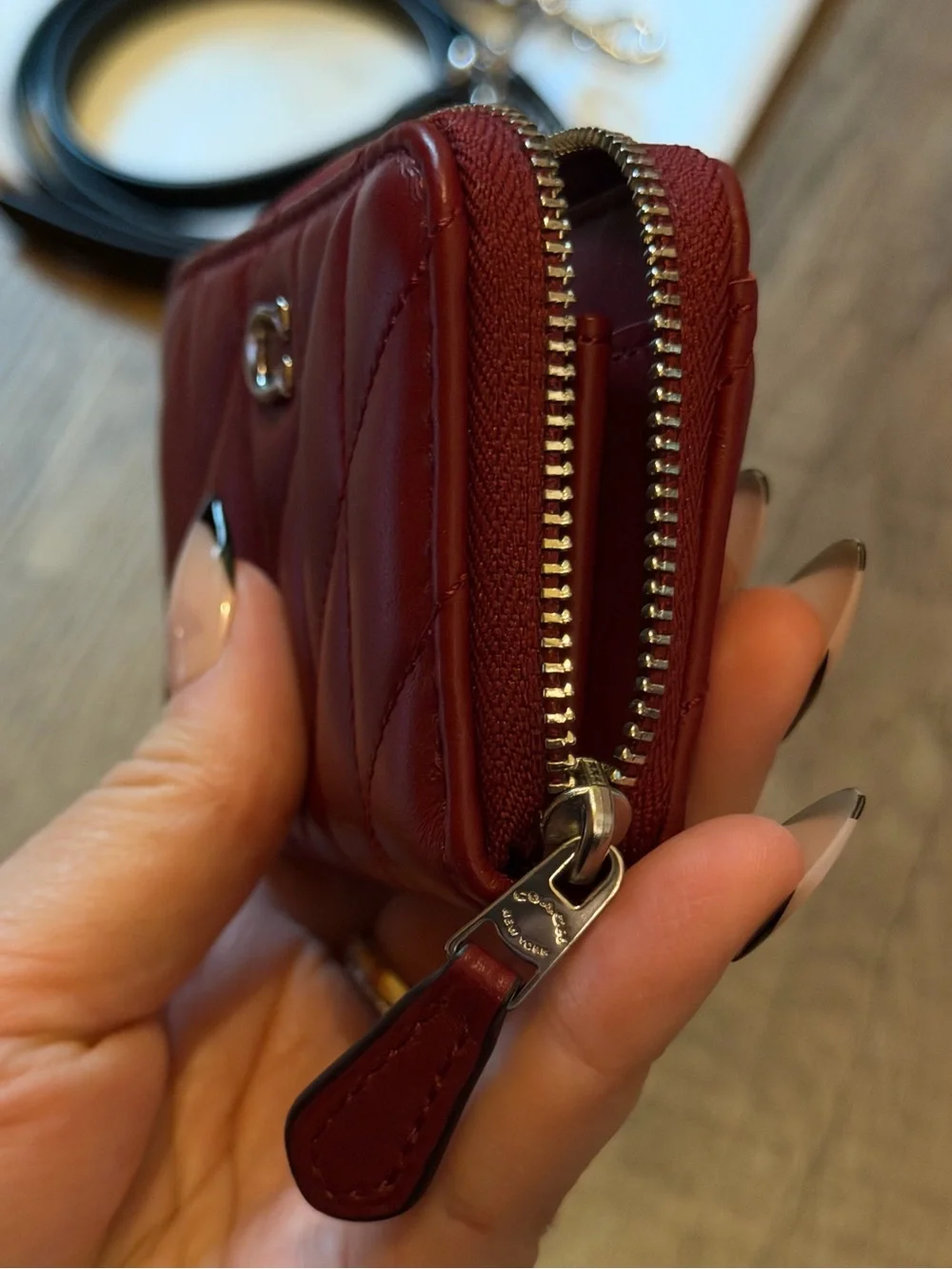 Coach Wallet dark ruby